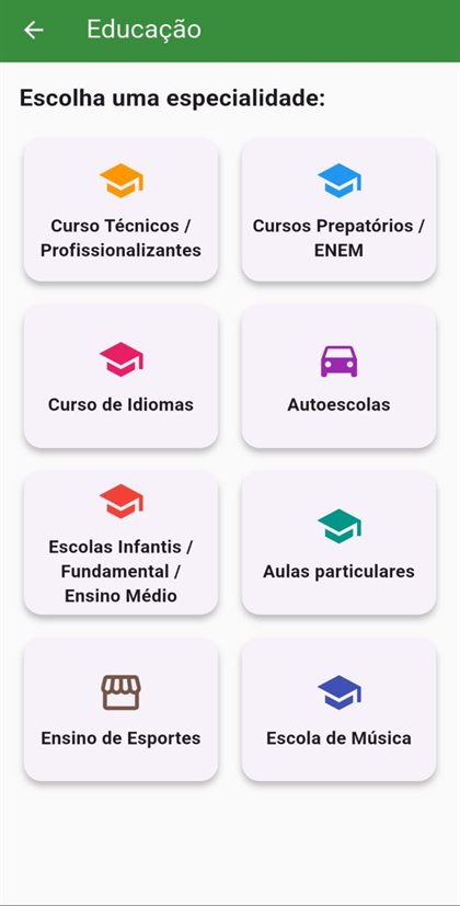 Especialidades da categoria Educação.
